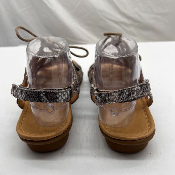 Naturalizer Grey Snake Skin Animal Strappy Lace Up Flat Sandal Size 9 - Picture 14 of 16